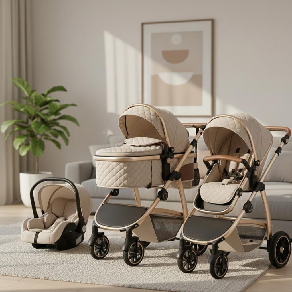 Poussette bébé modulable 3-en-1