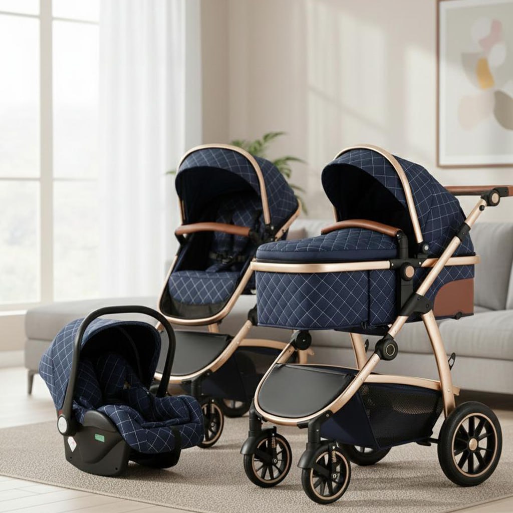 Poussette bébé modulable 3-en-1