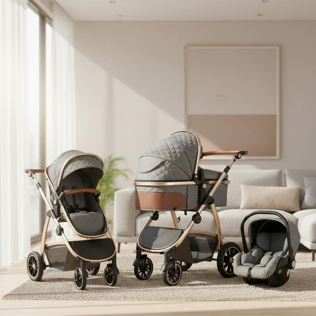 Poussette bébé modulable 3-en-1