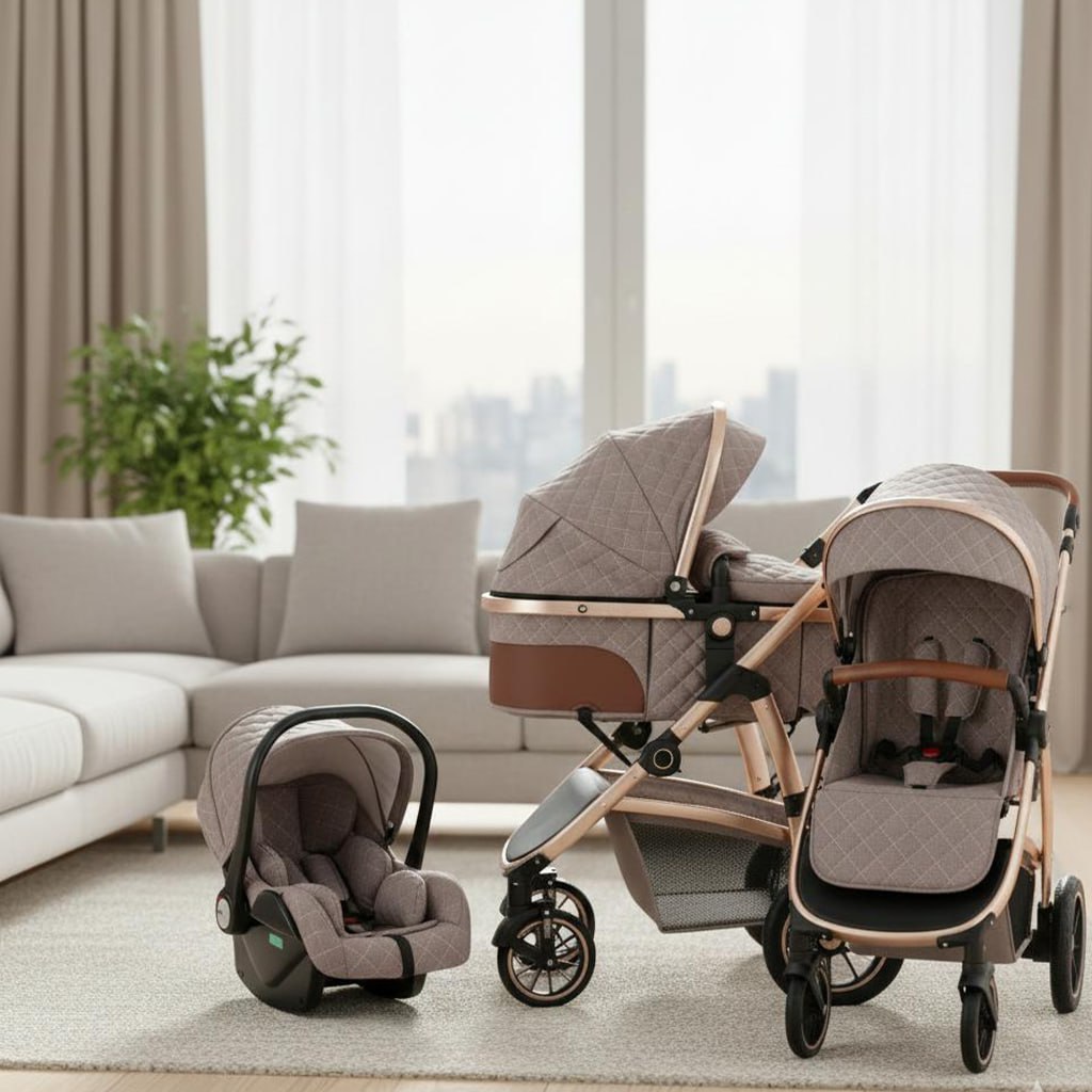 Poussette bébé modulable 3-en-1