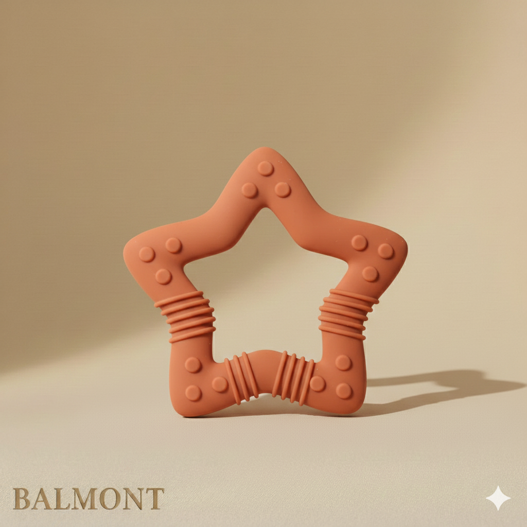 Anneau de dentition bébé en silicone forme étoile