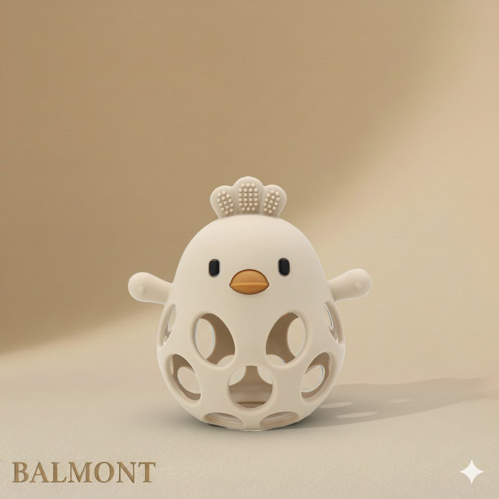 Anneau de dentition bébé en silicone forme poussin