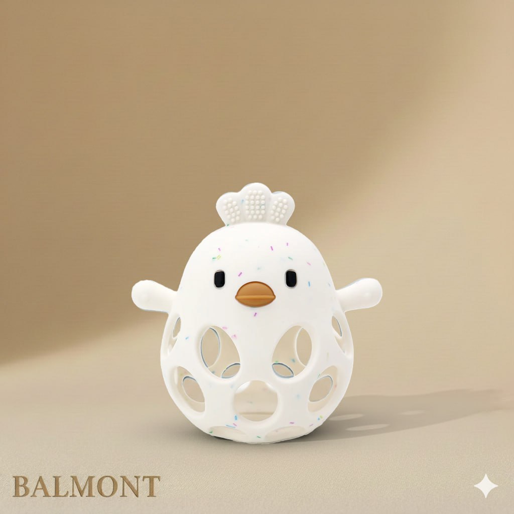 Anneau de dentition bébé en silicone forme poussin