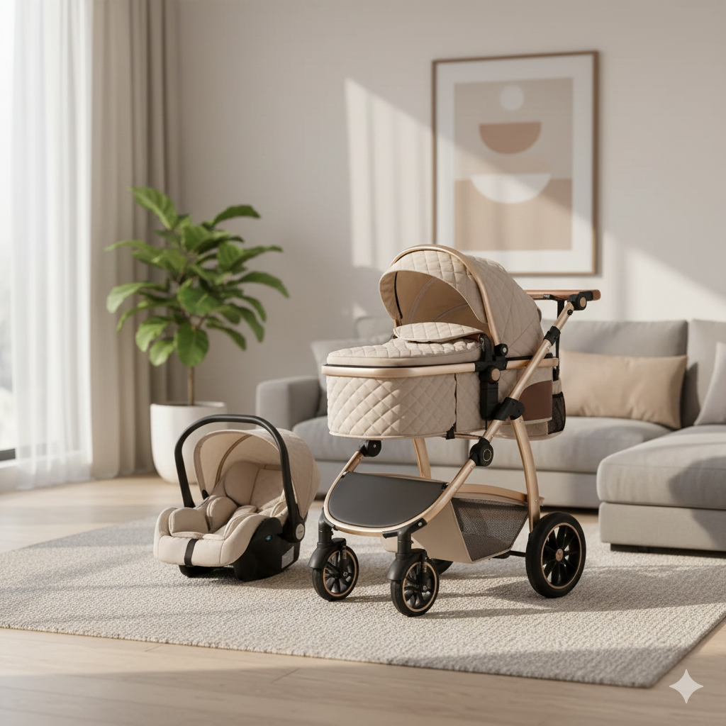 Poussette bébé modulable 3-en-1