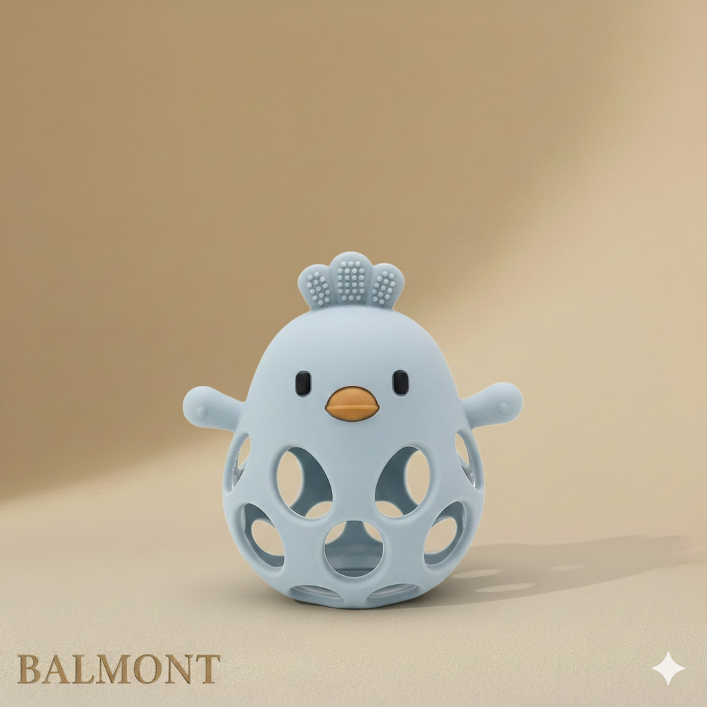 Anneau de dentition bébé en silicone forme poussin