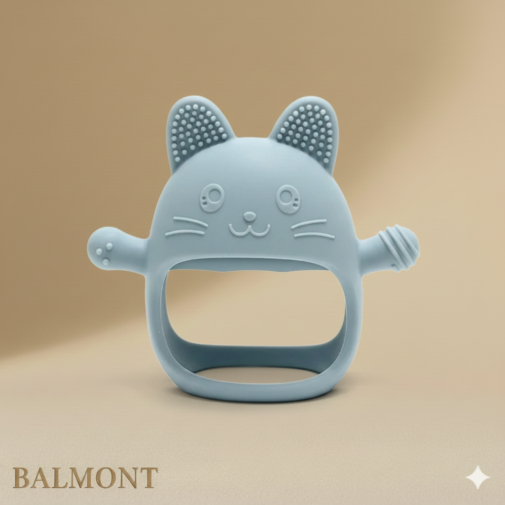 Gant de dentition bébé en silicone forme ours