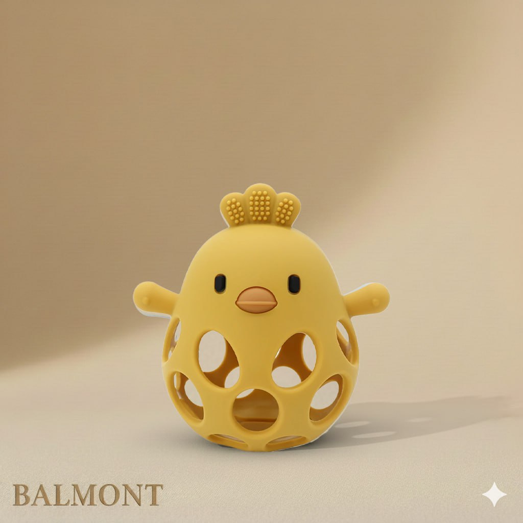 Anneau de dentition bébé en silicone forme poussin
