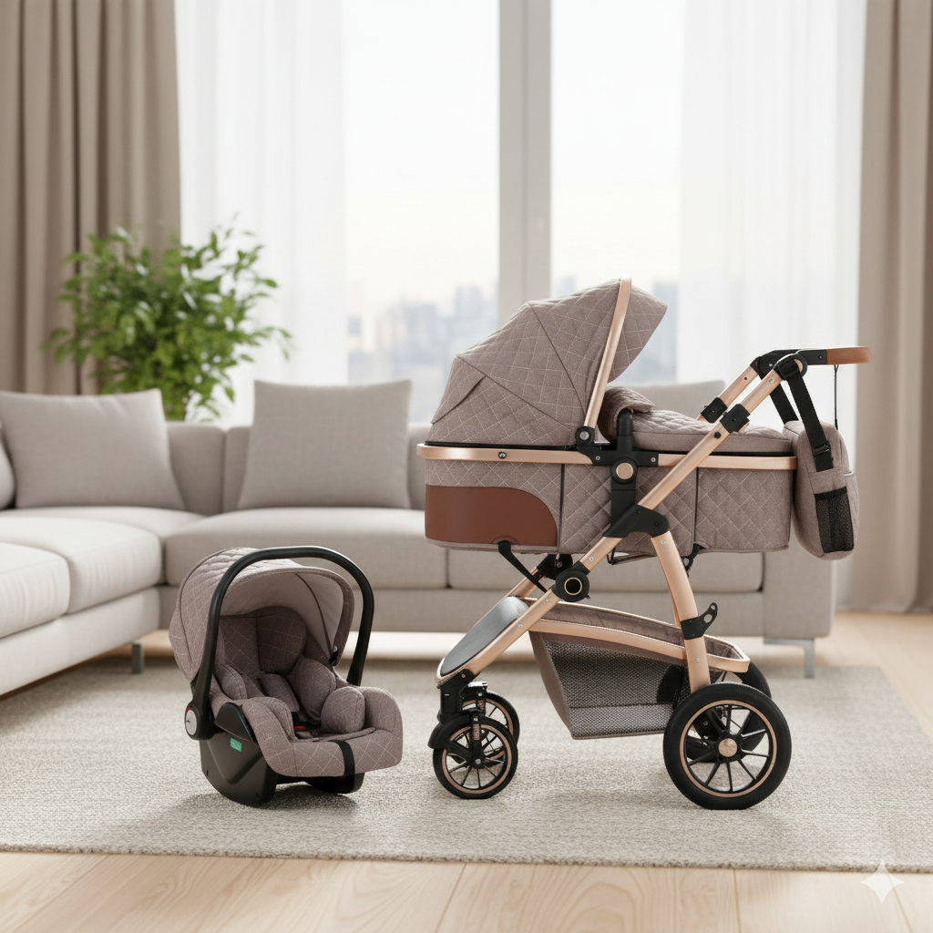 Poussette bébé modulable 3-en-1