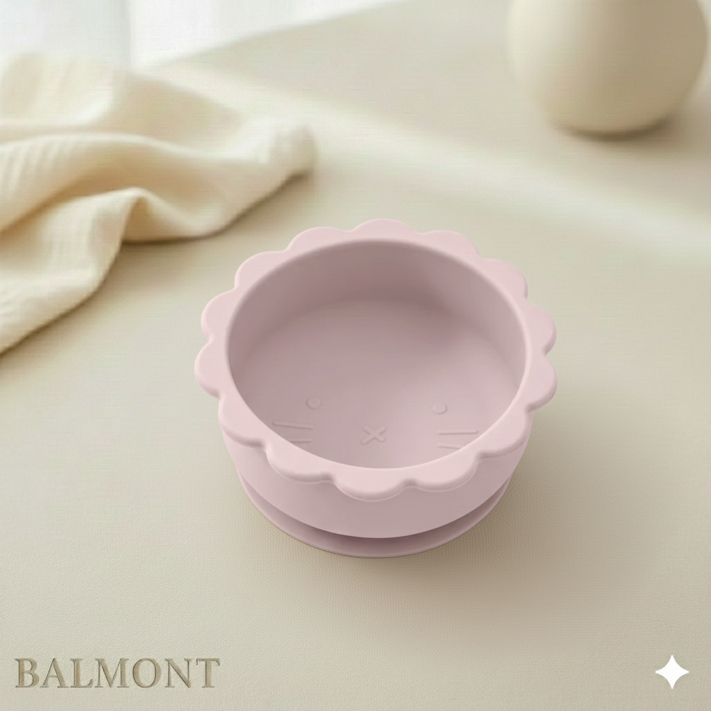 Bol bébé en silicone avec ventouse forme lion