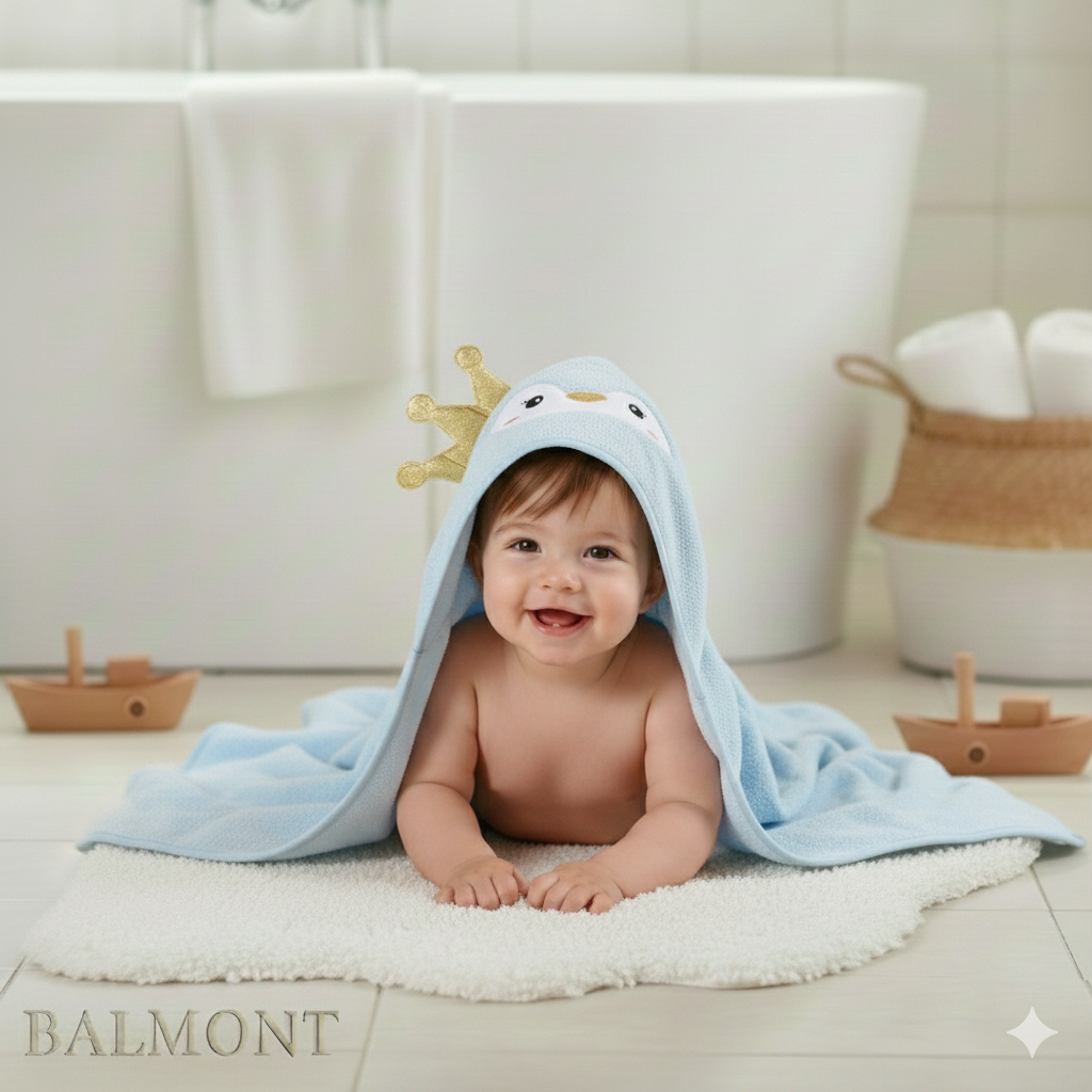 Cape de bain bébé en polyester à capuche animale