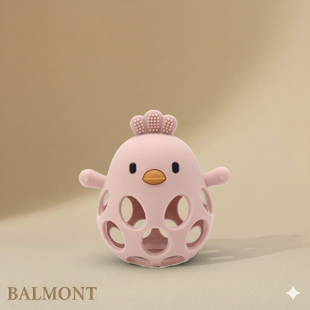 Anneau de dentition bébé en silicone forme poussin