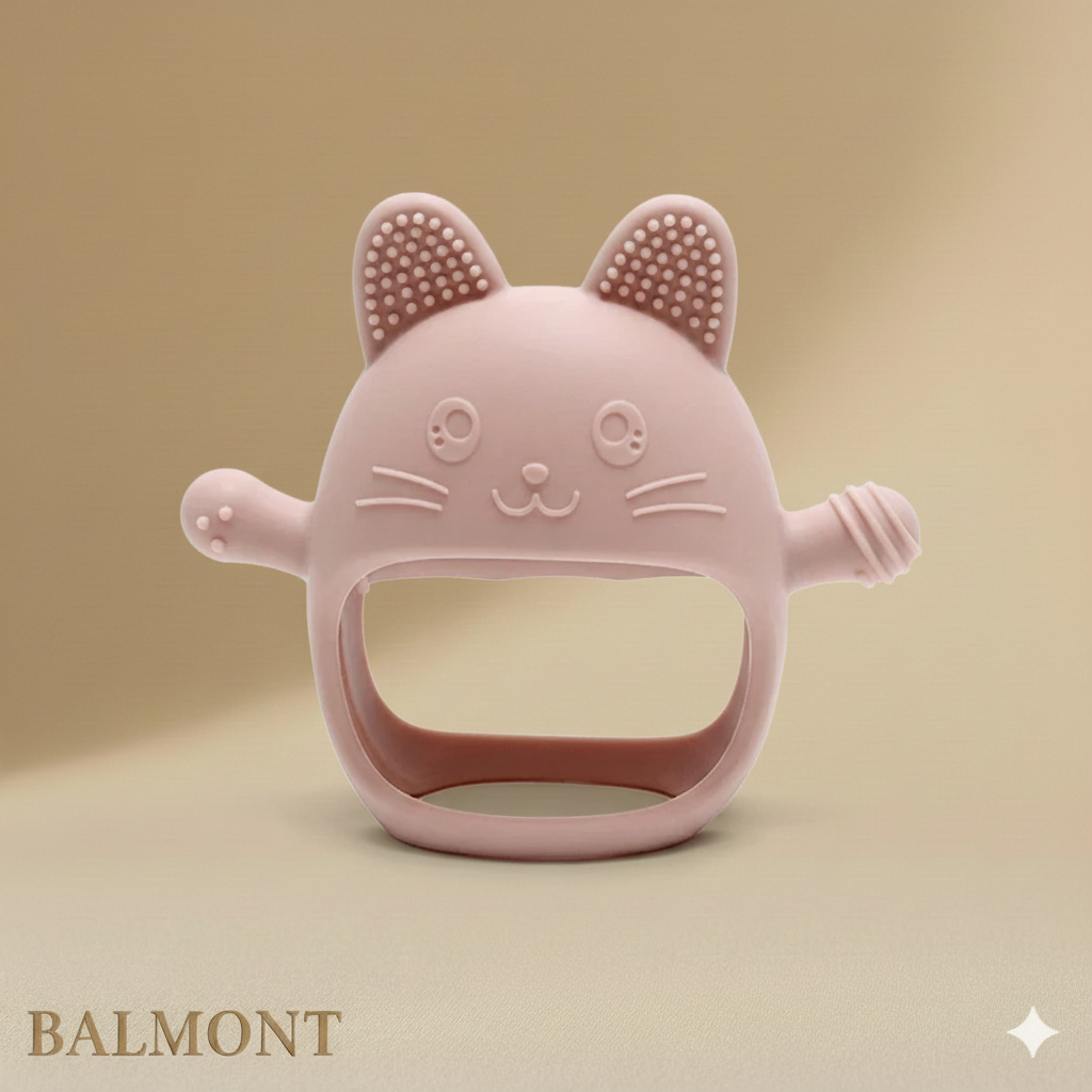 Gant de dentition bébé en silicone forme ours