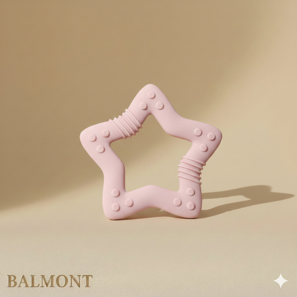 Anneau de dentition bébé en silicone forme étoile