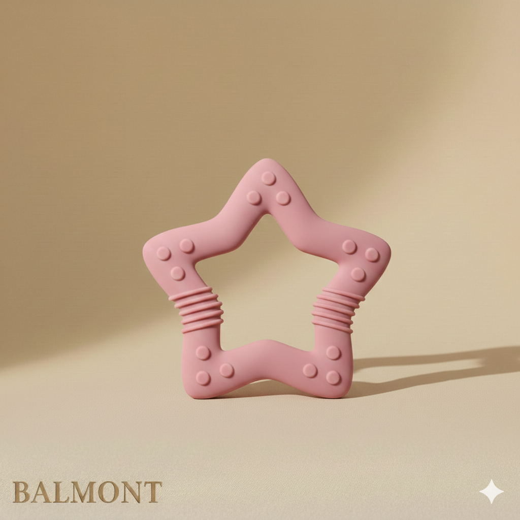 Anneau de dentition bébé en silicone forme étoile