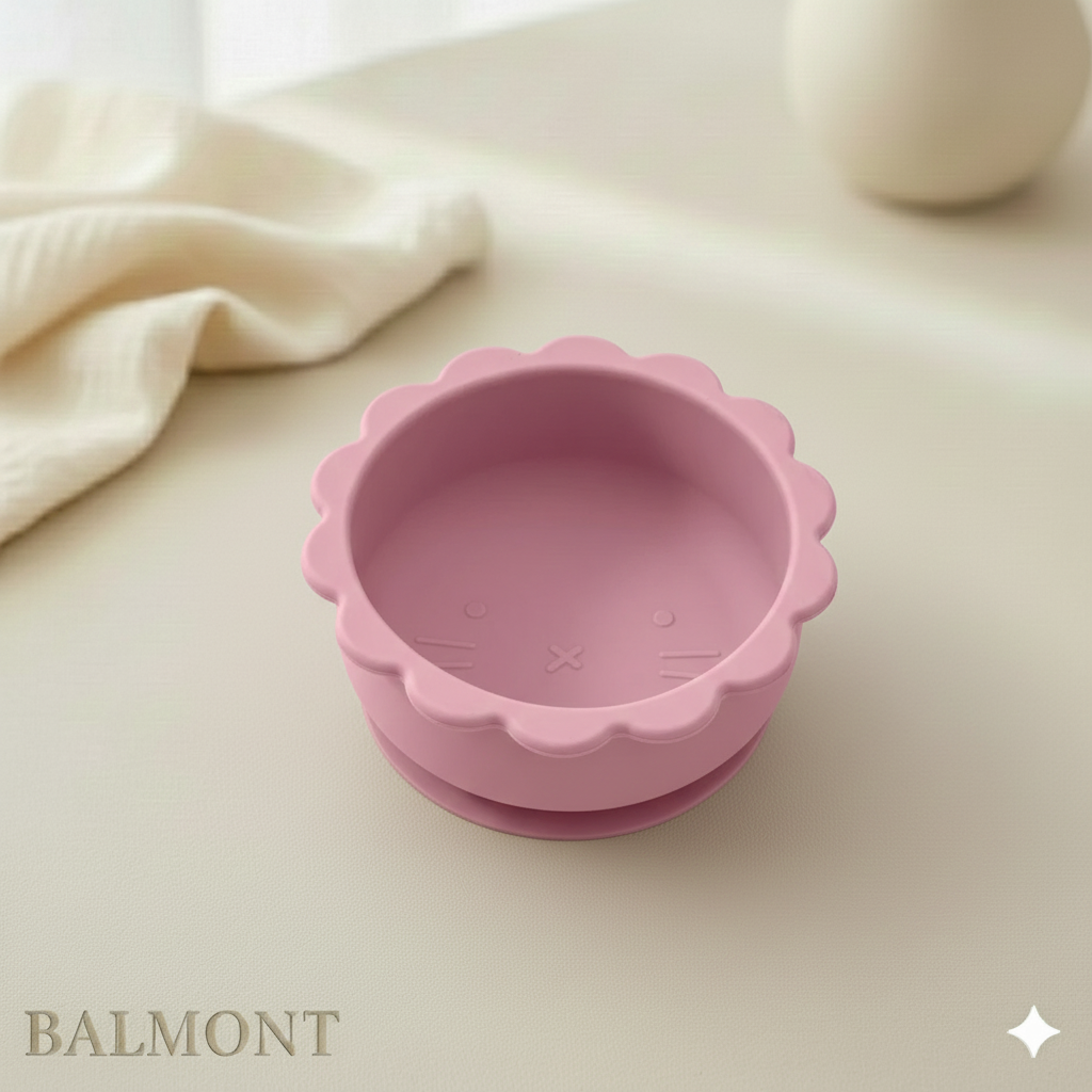 Bol en silicone bébé avec ventouse – forme lion, ludique et sécurisé