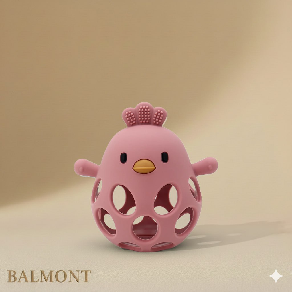 Anneau de dentition bébé en silicone forme poussin
