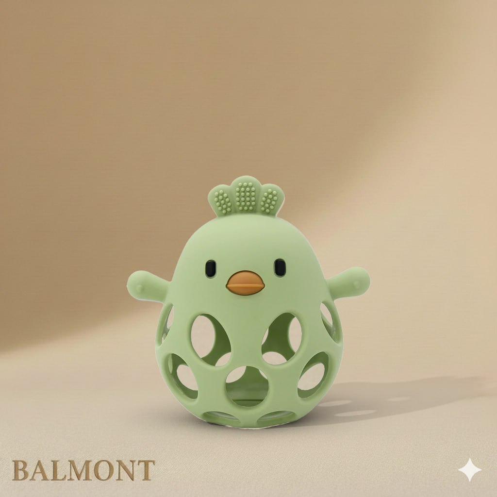 Anneau de dentition bébé en silicone forme poussin