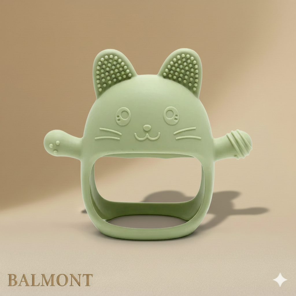 Gant de dentition bébé en silicone forme ours