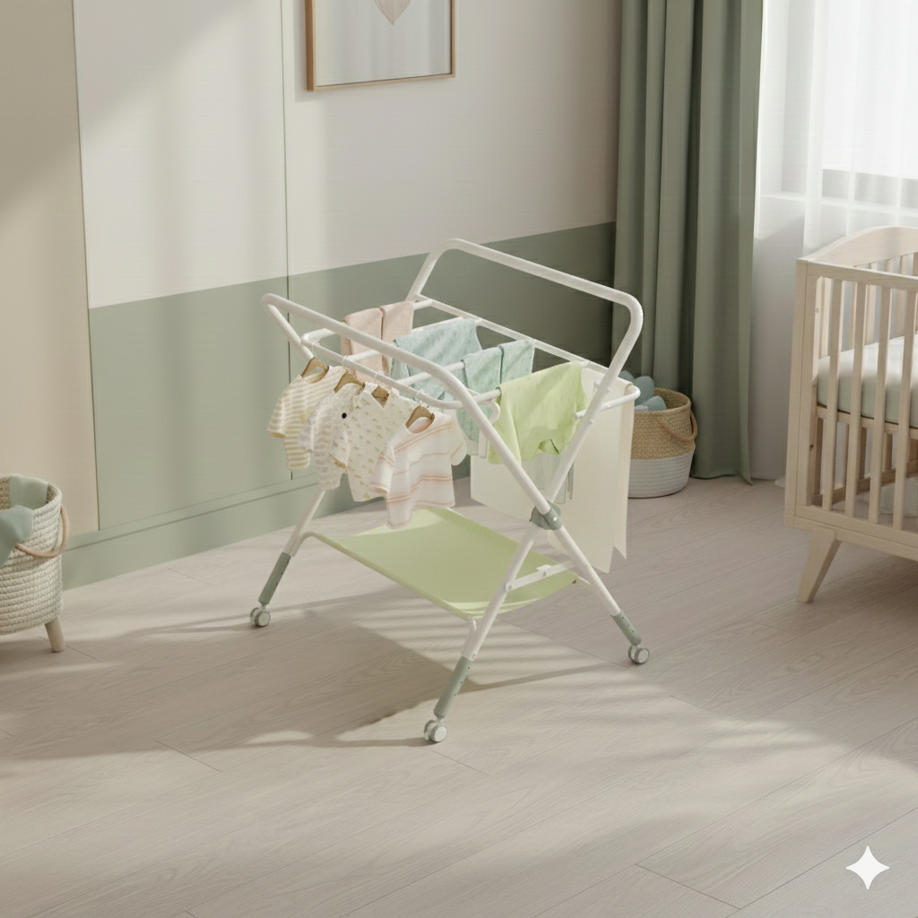 Table à langer bébé pliable en structure métallique