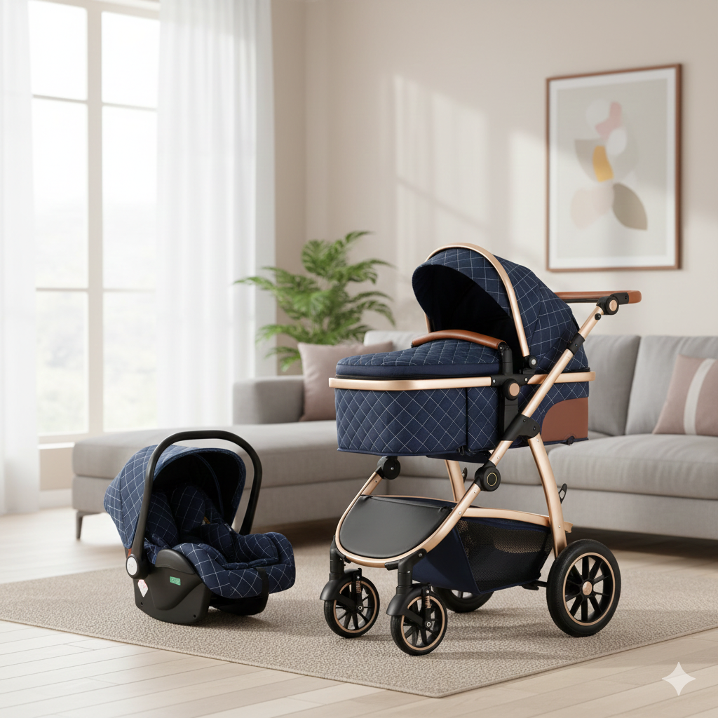 Poussette bébé modulable 3-en-1