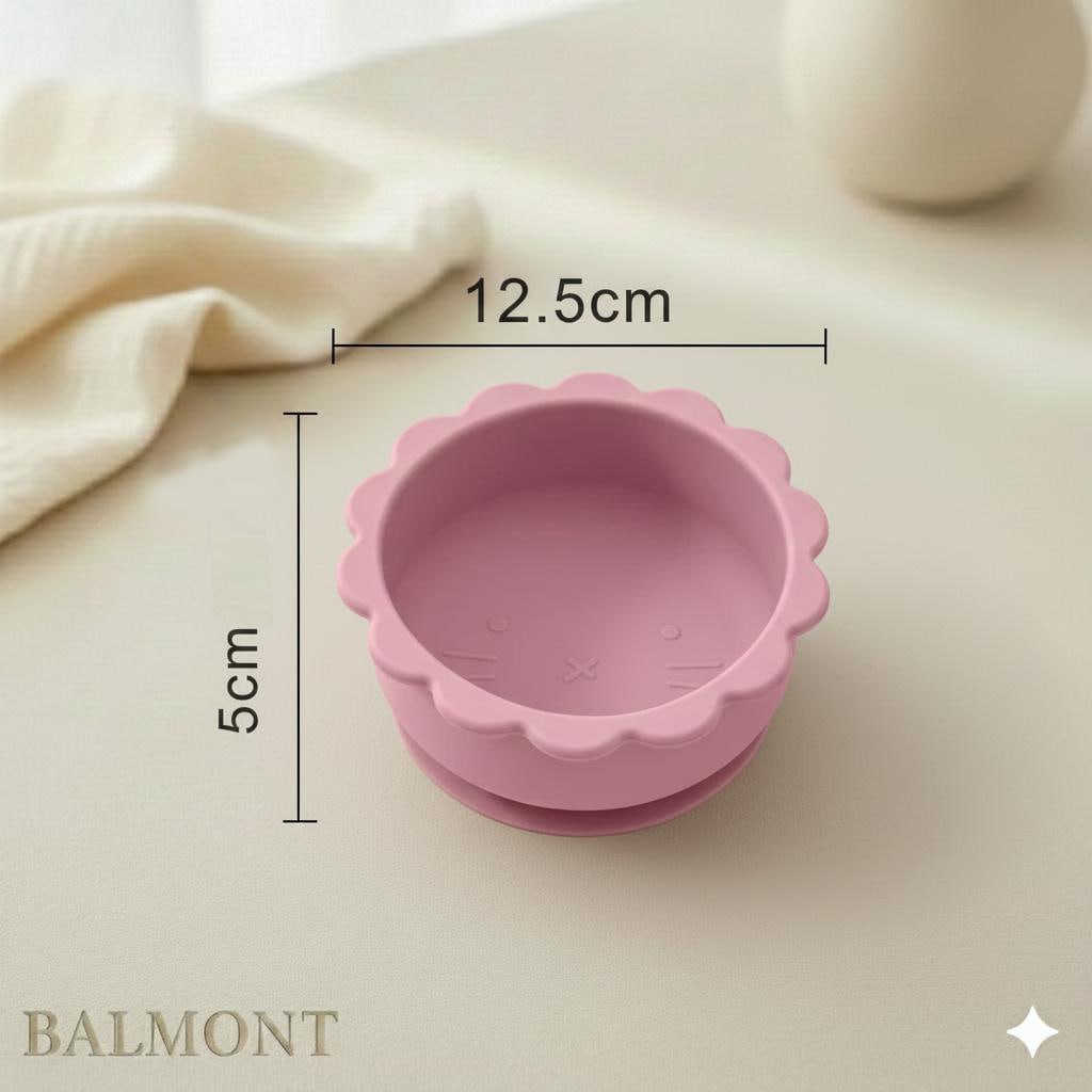 Bol en silicone bébé avec ventouse – forme lion, ludique et sécurisé