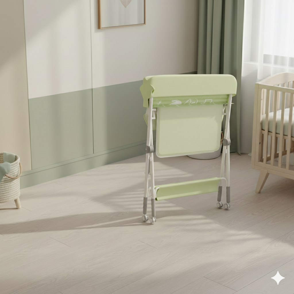 Table à langer bébé pliable en structure métallique