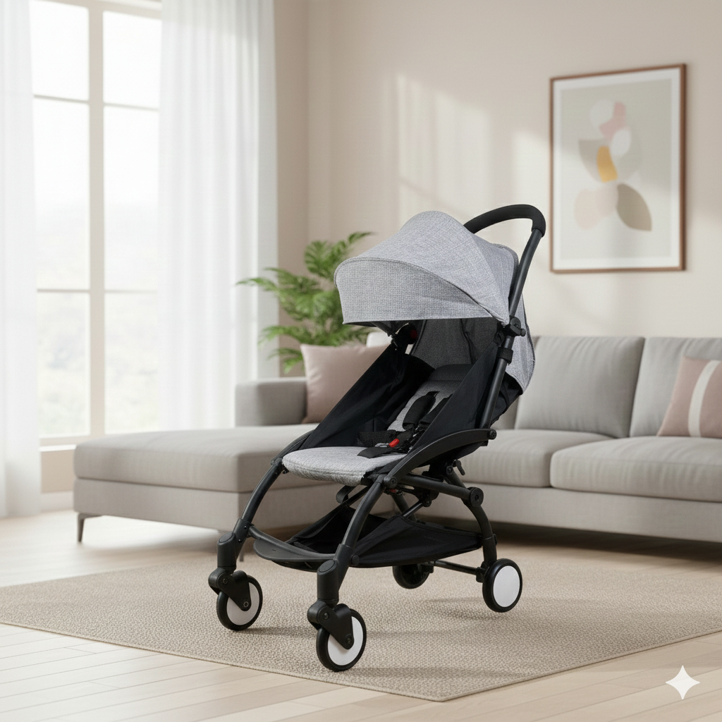 Poussette bébé compacte pliable