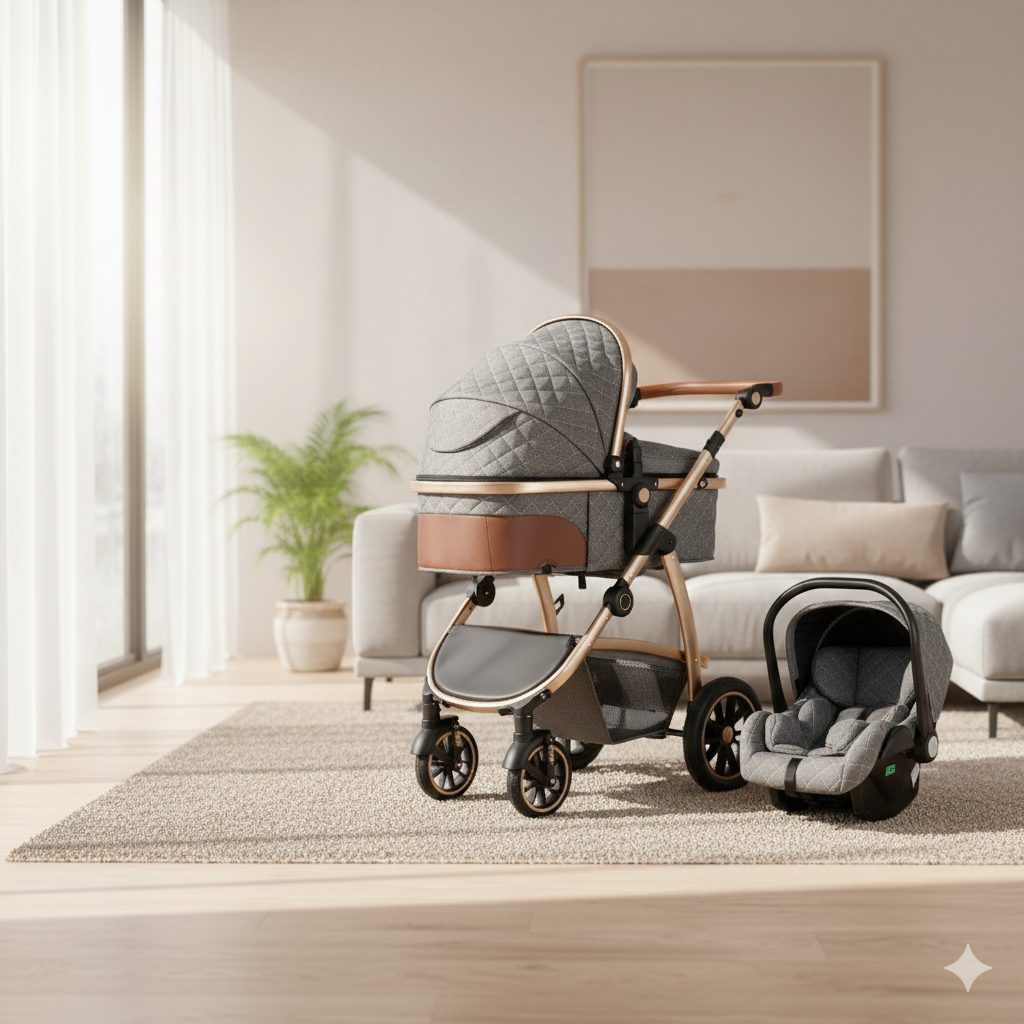 Poussette bébé modulable 3-en-1