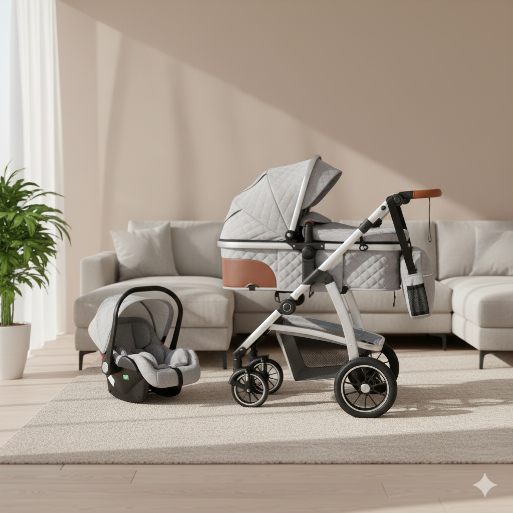 Poussette bébé modulable 3-en-1