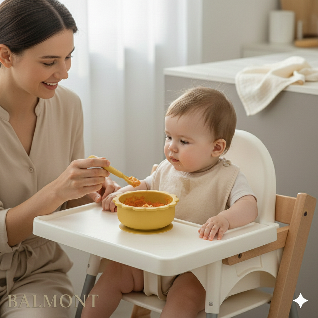 Bol en silicone bébé avec ventouse – forme lion, ludique et sécurisé