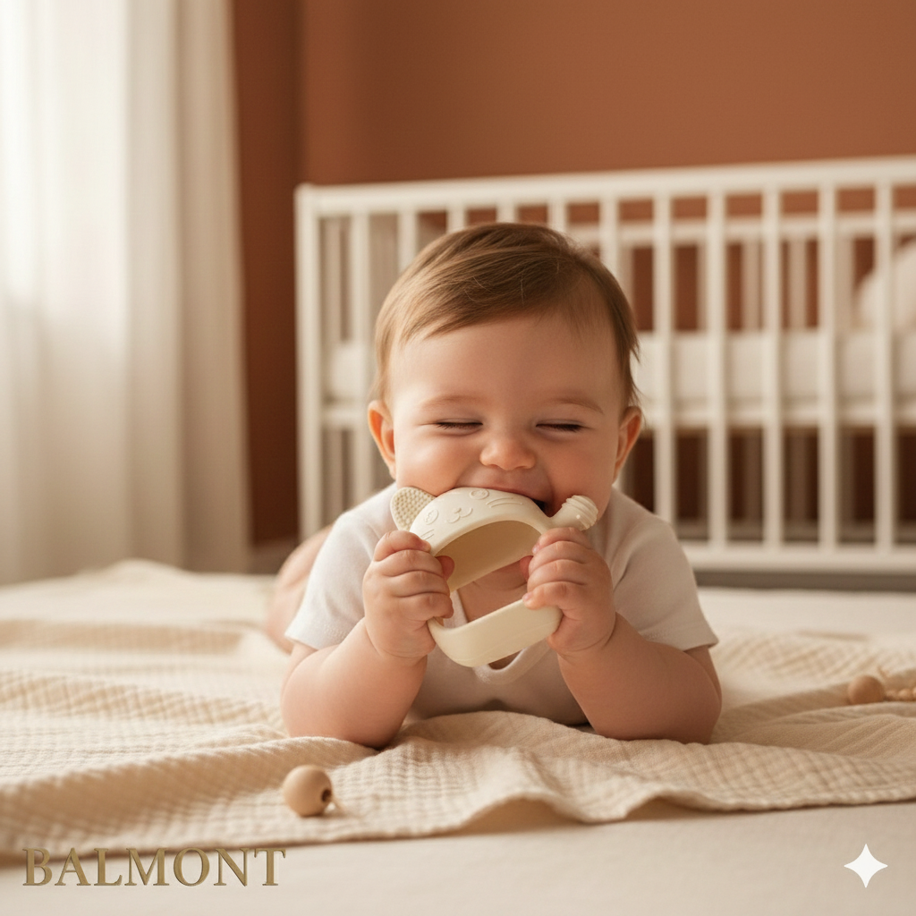 Gant de dentition bébé en silicone forme ours