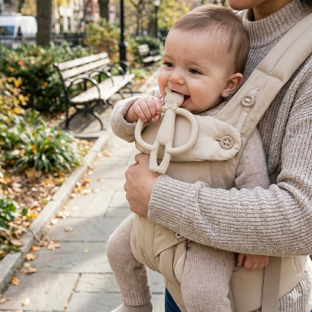 Anneau de dentition bébé en silicone forme lapin