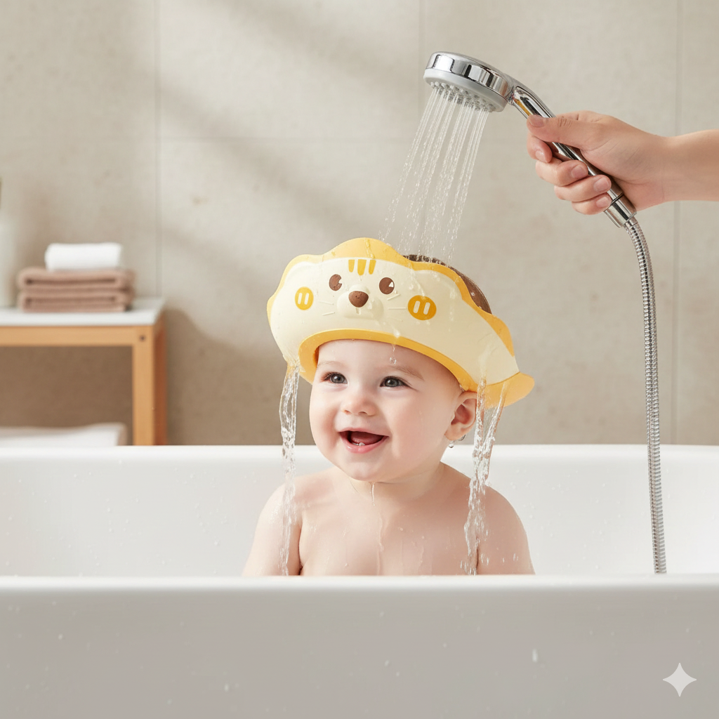 Casquette de bain bébé en silicone souple