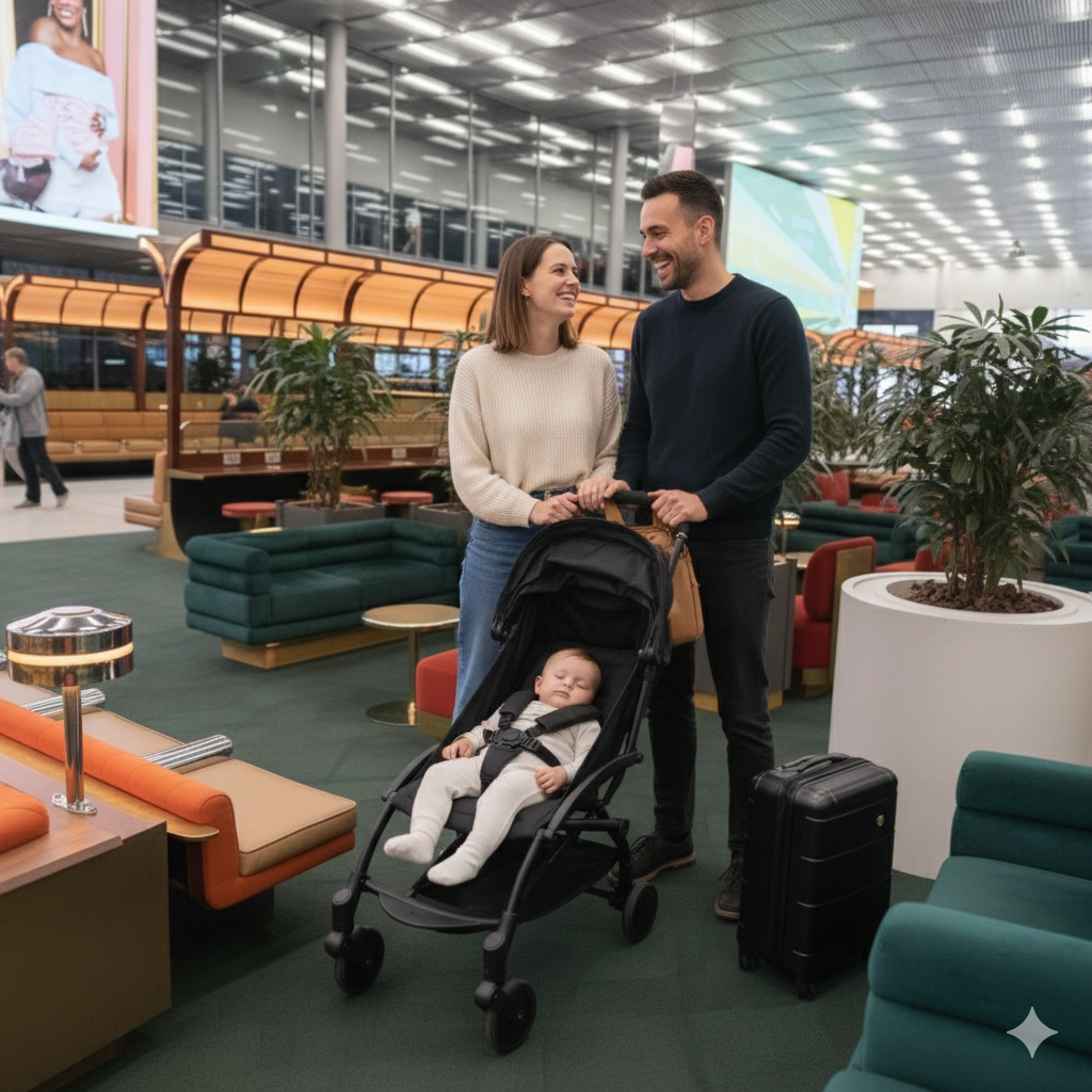 Poussette bébé compacte pliable