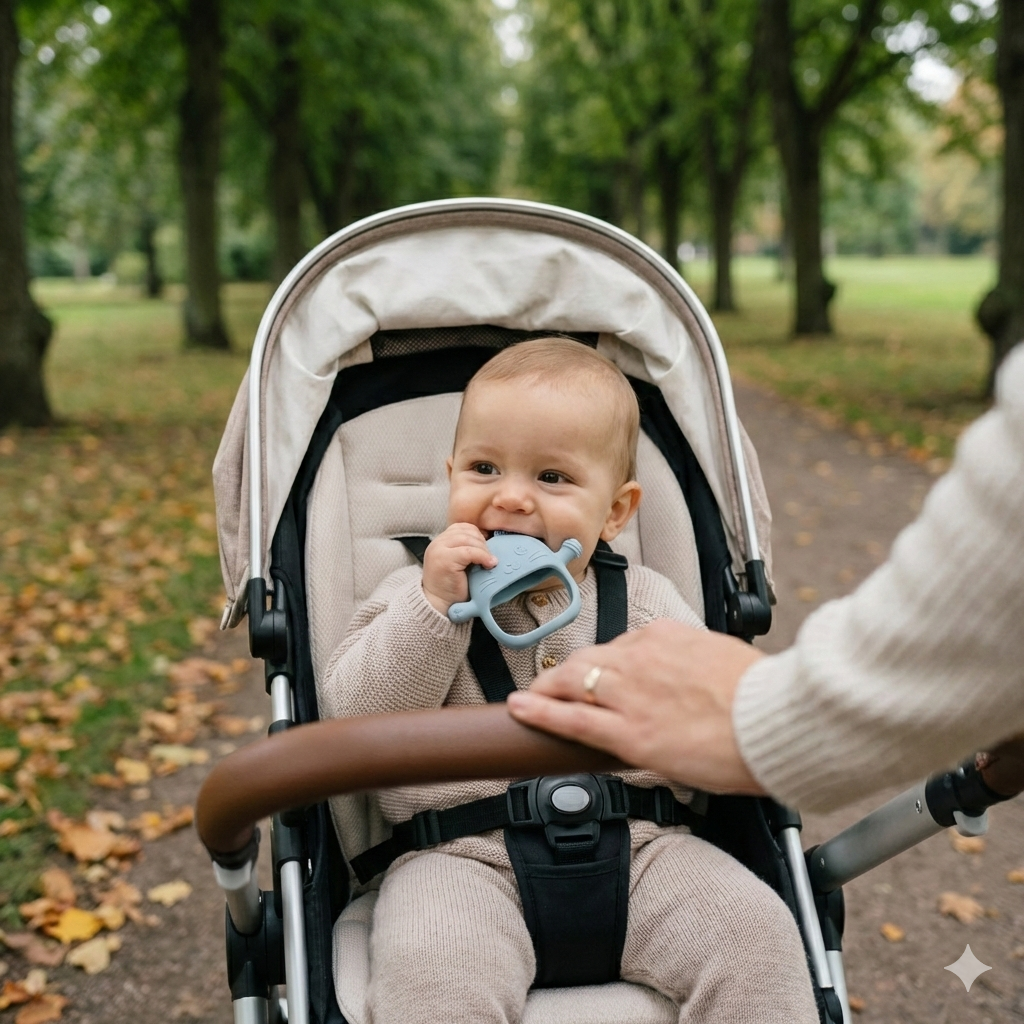 Gant de dentition bébé en silicone forme ours