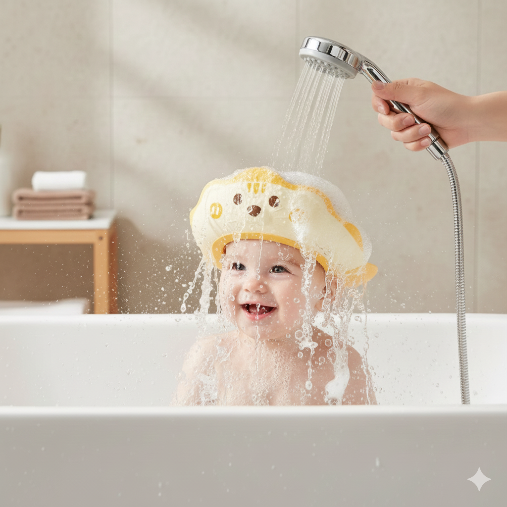 Casquette de bain bébé en silicone souple