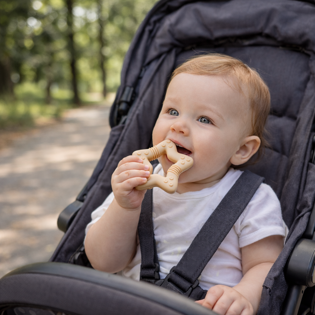 Anneau de dentition bébé en silicone forme étoile