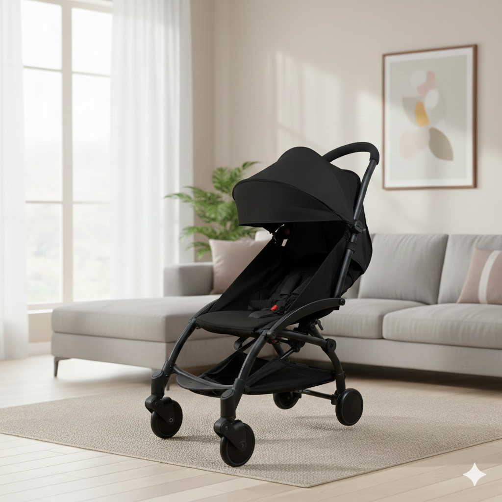 Poussette bébé compacte pliable