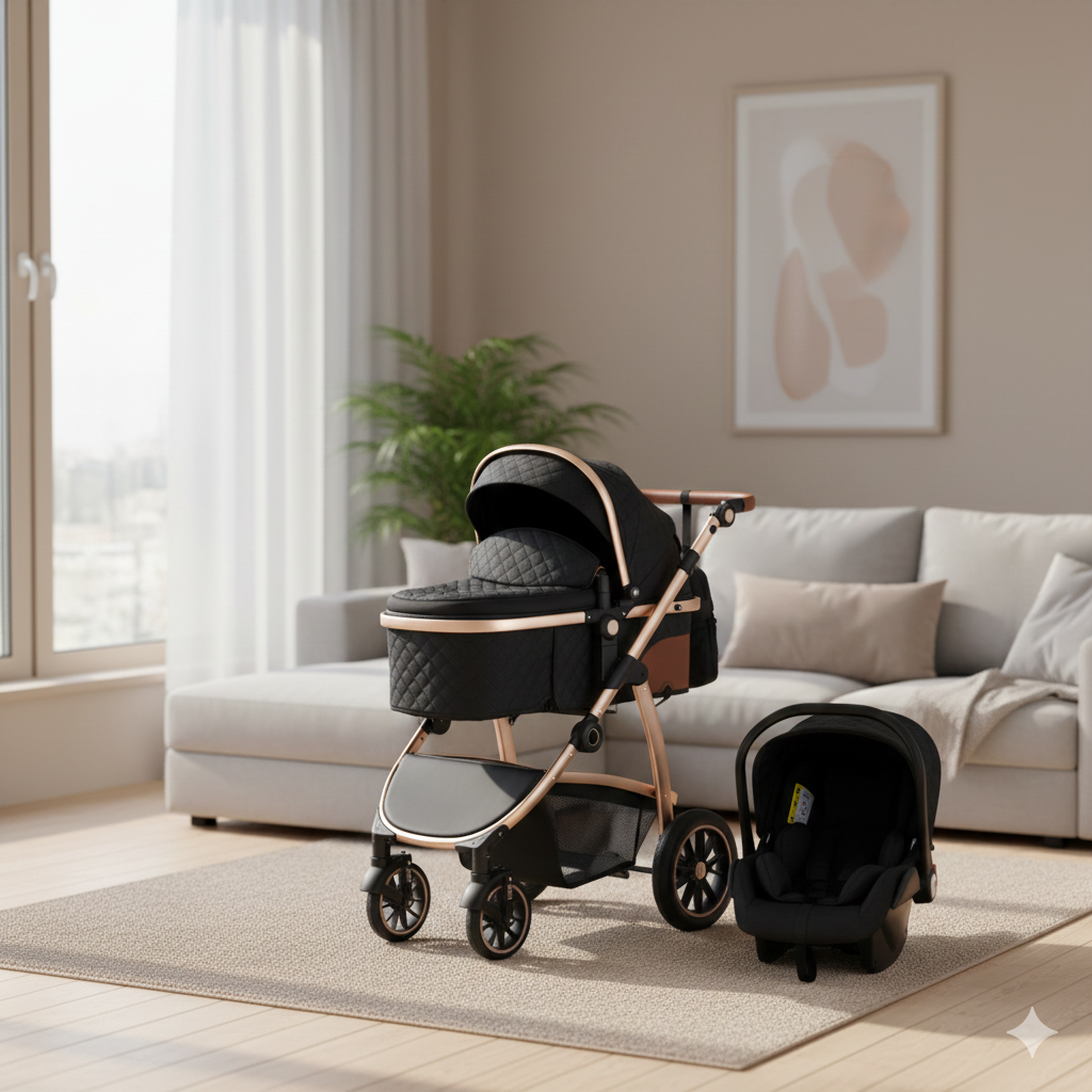 Poussette bébé modulable 3-en-1