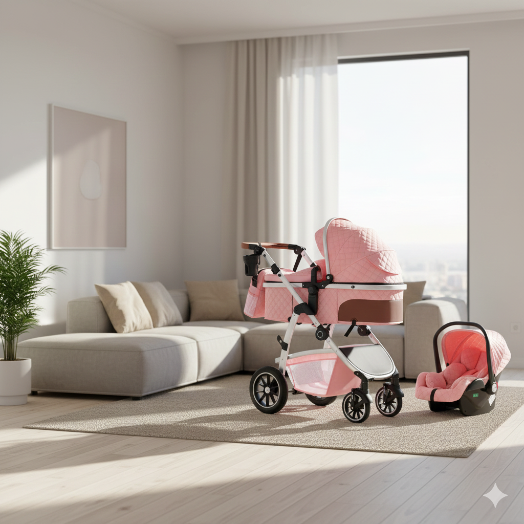 Poussette bébé modulable 3-en-1